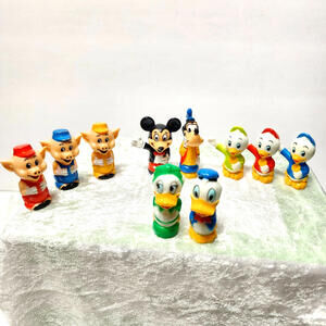 Vintage 1986 Disneyland Playmates Train Play Set Figures Toys Lot